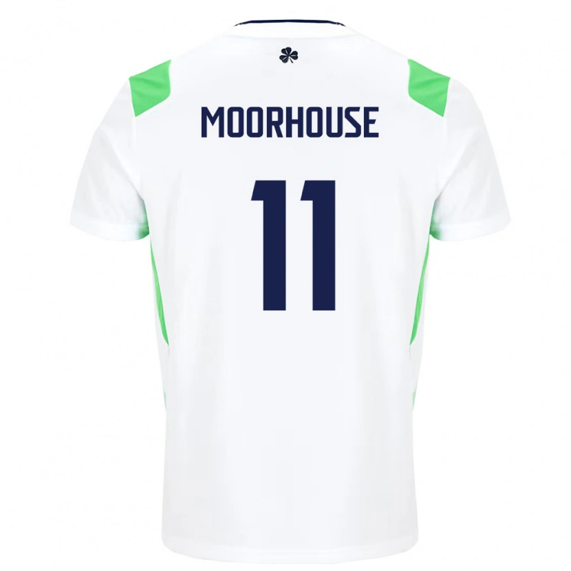 Danxen Niño Camiseta Irlanda Jack Moorhouse #11 Blanco Verde Claro 2ª Equipación 26-28 La Camisa México