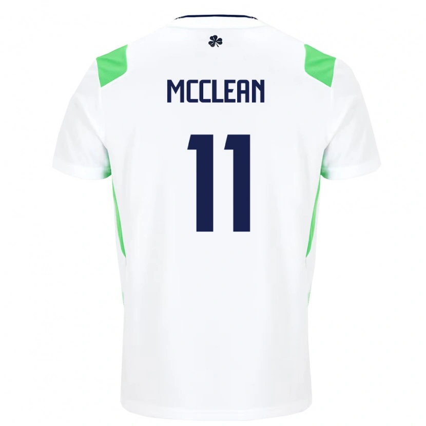 Danxen Niño Camiseta Irlanda James Mcclean #11 Blanco Verde Claro 2ª Equipación 26-28 La Camisa México