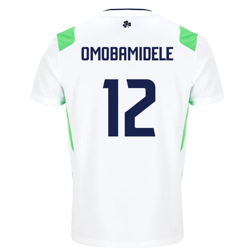 Danxen Niño Camiseta Irlanda Andrew Omobamidele #12 Blanco Verde Claro 2ª Equipación 26-28 La Camisa México