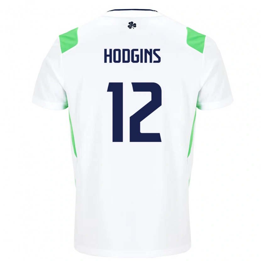 Danxen Niño Camiseta Irlanda Gavin Hodgins #12 Blanco Verde Claro 2ª Equipación 26-28 La Camisa México
