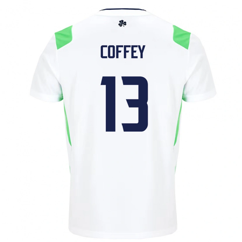 Danxen Niño Camiseta Irlanda Fiachra Coffey #13 Blanco Verde Claro 2ª Equipación 26-28 La Camisa México