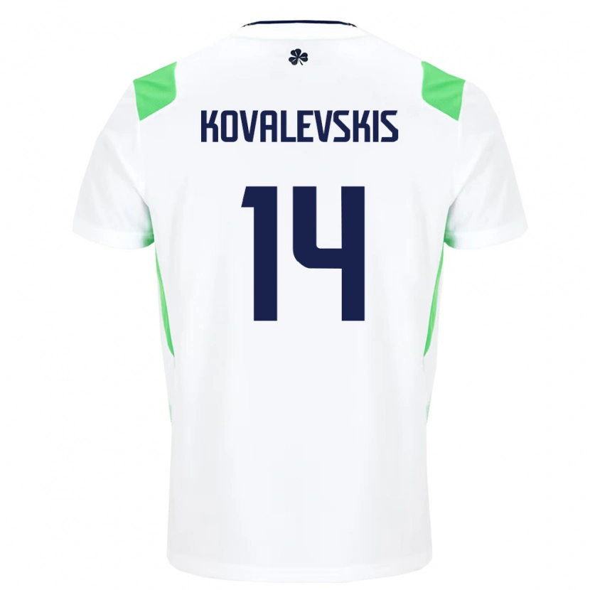 Danxen Niño Camiseta Irlanda Max Kovalevskis #14 Blanco Verde Claro 2ª Equipación 26-28 La Camisa México