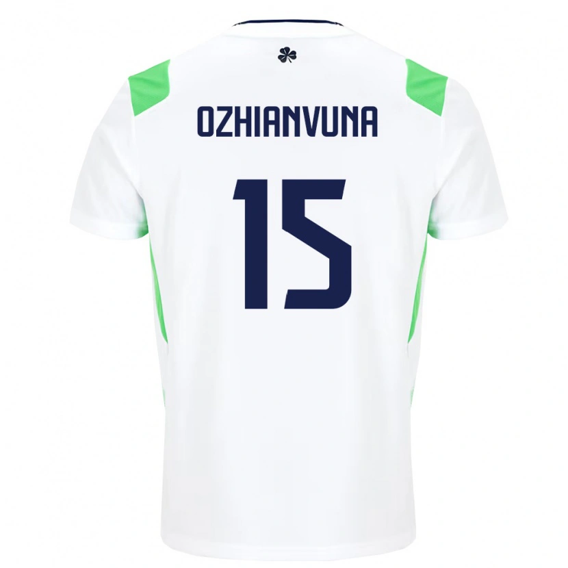 Danxen Niño Camiseta Irlanda Victor Ozhianvuna #15 Blanco Verde Claro 2ª Equipación 26-28 La Camisa México