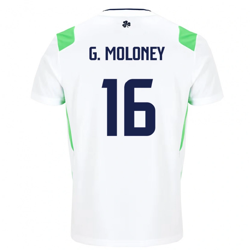 Danxen Niño Camiseta Irlanda Grace Moloney #16 Blanco Verde Claro 2ª Equipación 26-28 La Camisa México