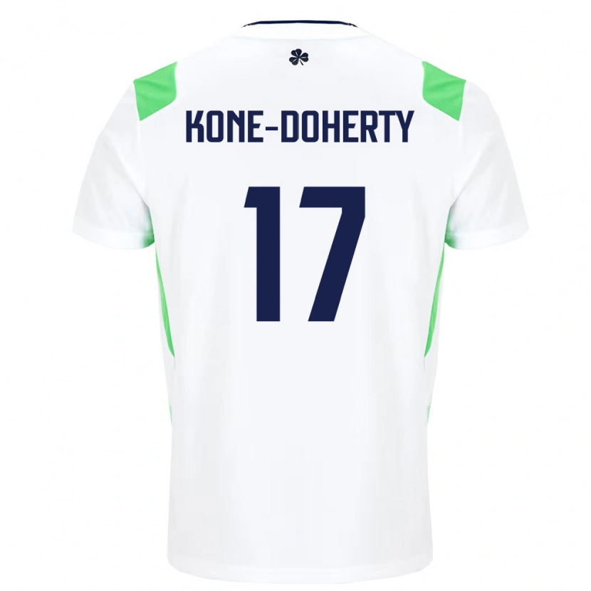 Danxen Niño Camiseta Irlanda Trent Kone-Doherty #17 Blanco Verde Claro 2ª Equipación 26-28 La Camisa México