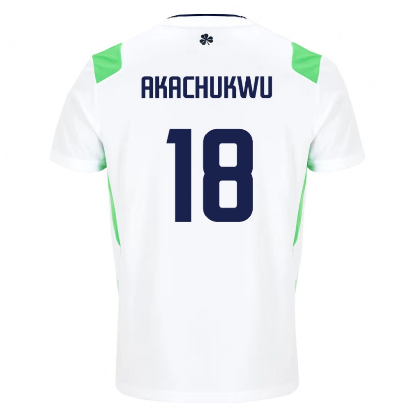 Danxen Niño Camiseta Irlanda Romeo Akachukwu #18 Blanco Verde Claro 2ª Equipación 26-28 La Camisa México