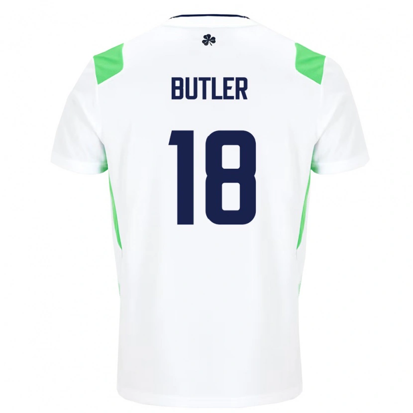 Danxen Niño Camiseta Irlanda Ryan Butler #18 Blanco Verde Claro 2ª Equipación 26-28 La Camisa México