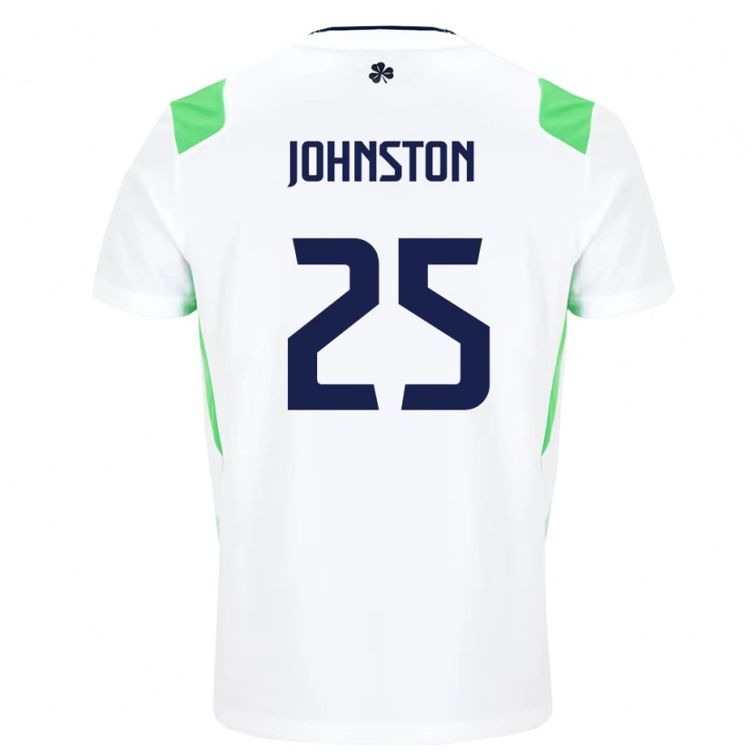 Danxen Niño Camiseta Irlanda Mikey Johnston #25 Blanco Verde Claro 2ª Equipación 26-28 La Camisa México