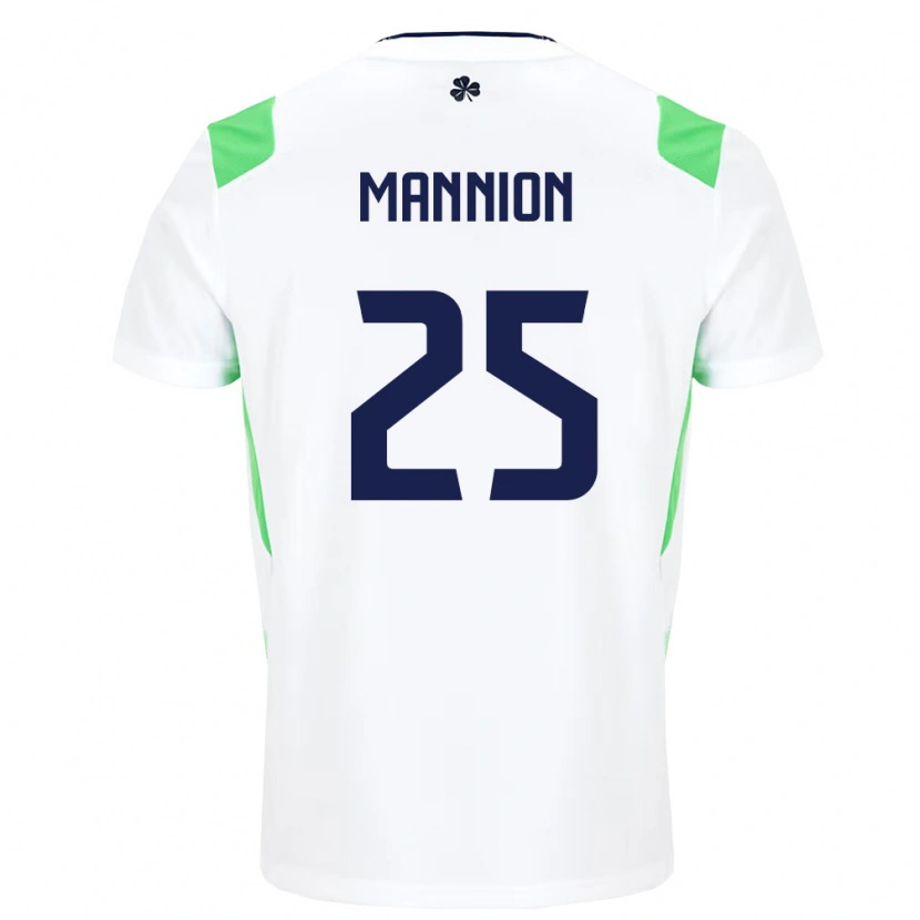 Danxen Niño Camiseta Irlanda Aoife Mannion #25 Blanco Verde Claro 2ª Equipación 26-28 La Camisa México