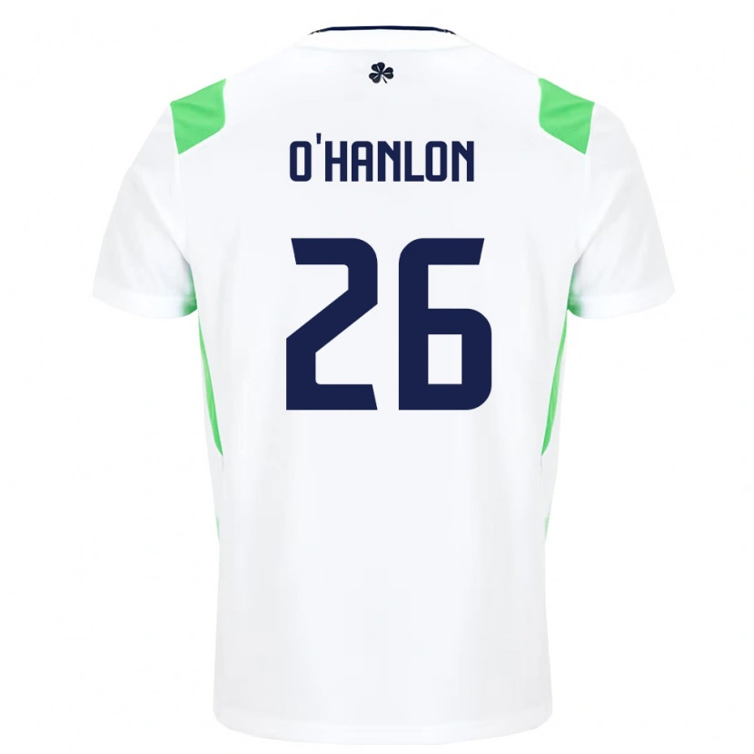 Danxen Niño Camiseta Irlanda Tara O'hanlon #26 Blanco Verde Claro 2ª Equipación 26-28 La Camisa México