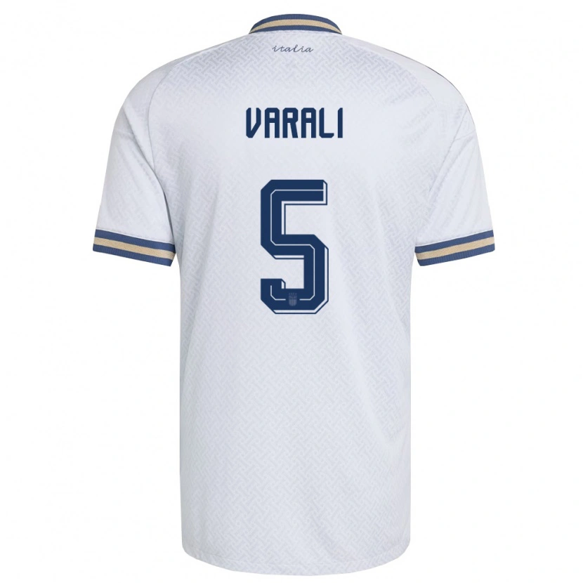 Danxen Niño Camiseta Italia Ludovico Varali #5 Marfil Marino Oro 2ª Equipación 26-28 La Camisa México