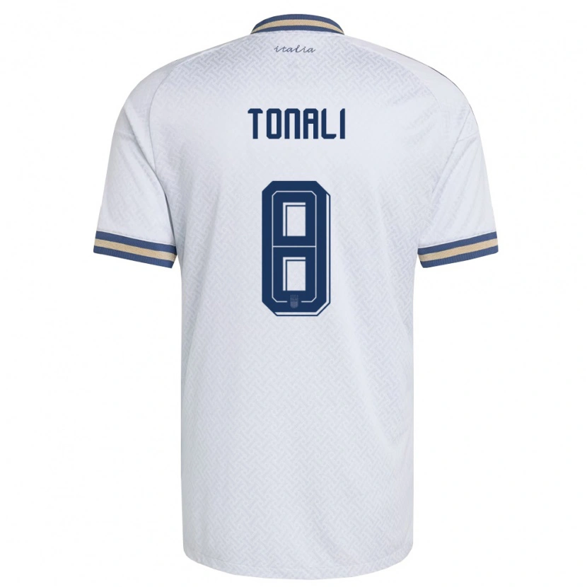 Danxen Niño Camiseta Italia Sandro Tonali #8 Marfil Marino Oro 2ª Equipación 26-28 La Camisa México