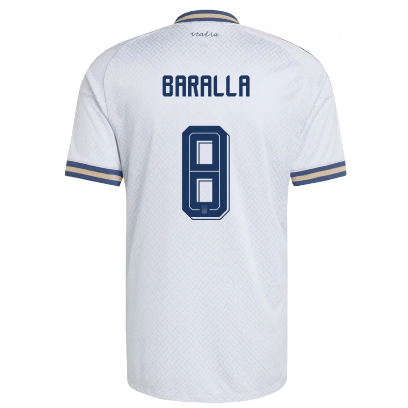 Danxen Niño Camiseta Italia Alessio Baralla #8 Marfil Marino Oro 2ª Equipación 26-28 La Camisa México