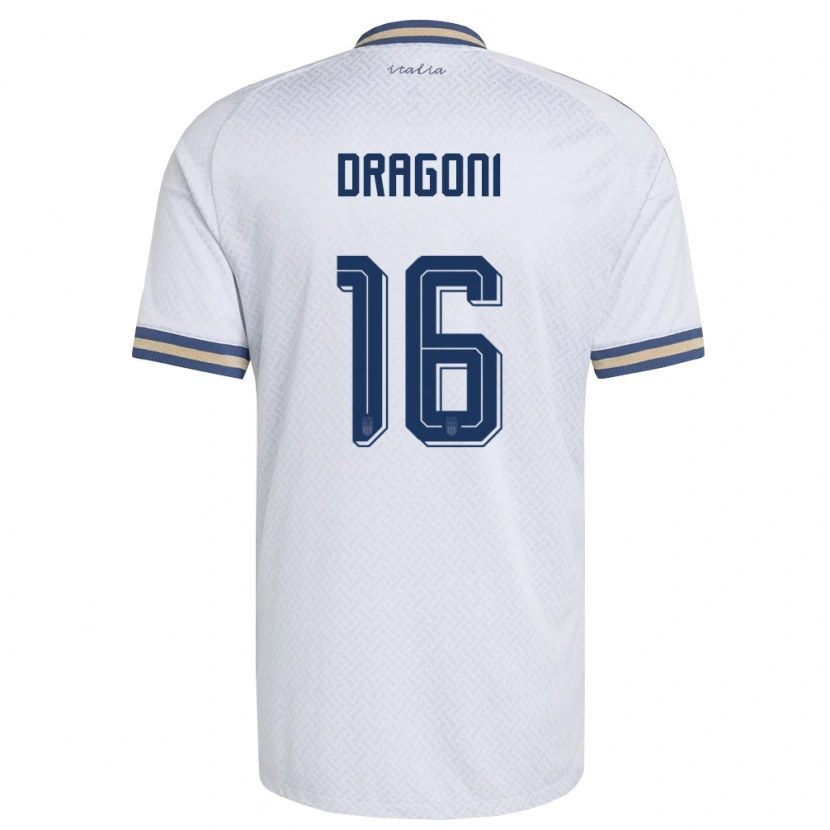 Danxen Niño Camiseta Italia Giulia Dragoni #16 Marfil Marino Oro 2ª Equipación 26-28 La Camisa México