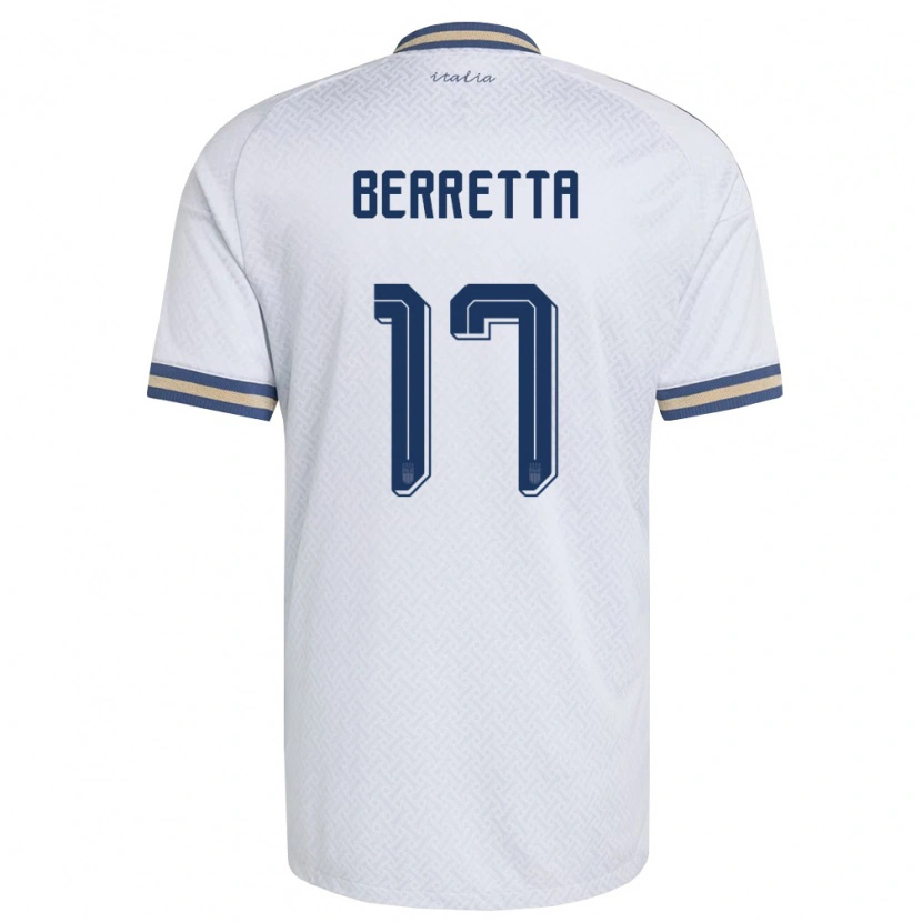 Danxen Niño Camiseta Italia Alessandro Berretta #17 Marfil Marino Oro 2ª Equipación 26-28 La Camisa México