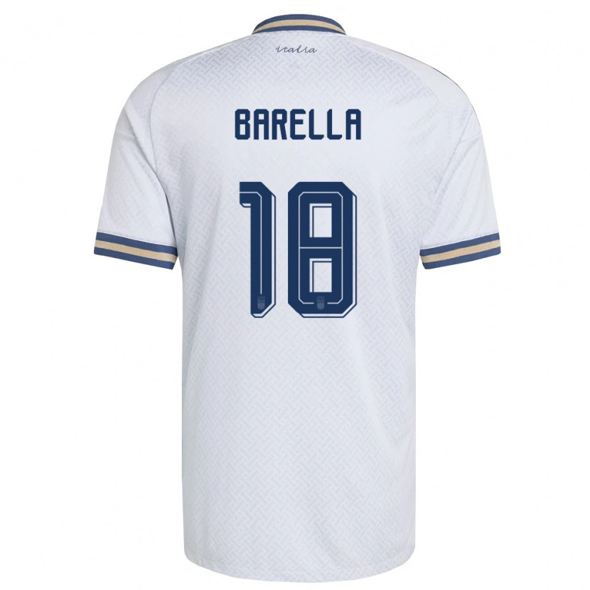 Danxen Niño Camiseta Italia Nicolò Barella #18 Marfil Marino Oro 2ª Equipación 26-28 La Camisa México
