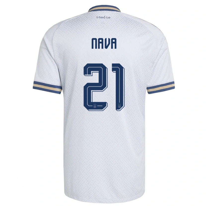 Danxen Niño Camiseta Italia Sebastiano Nava #21 Marfil Marino Oro 2ª Equipación 26-28 La Camisa México