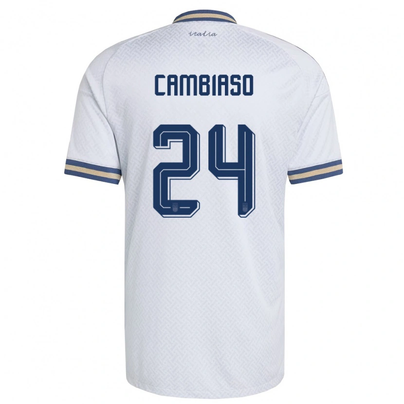 Danxen Niño Camiseta Italia Andrea Cambiaso #24 Marfil Marino Oro 2ª Equipación 26-28 La Camisa México