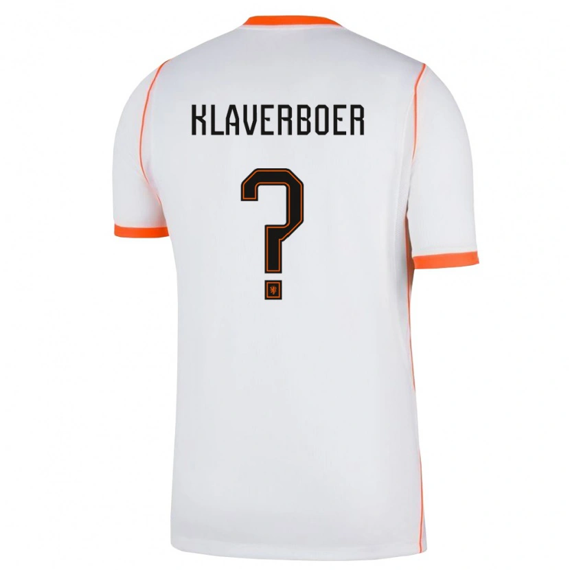 Danxen Niño Camiseta Países Bajos Bernt Klaverboer #0 Blanco Naranja 2ª Equipación 26-28 La Camisa México