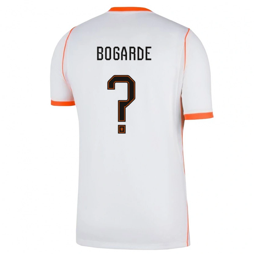 Danxen Niño Camiseta Países Bajos Lamare Bogarde #0 Blanco Naranja 2ª Equipación 26-28 La Camisa México
