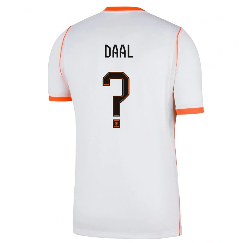 Danxen Niño Camiseta Países Bajos Ro-Zangelo Daal #0 Blanco Naranja 2ª Equipación 26-28 La Camisa México