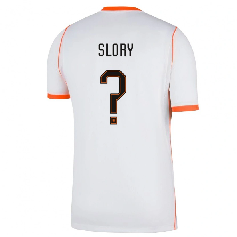 Danxen Niño Camiseta Países Bajos Jaden Slory #0 Blanco Naranja 2ª Equipación 26-28 La Camisa México