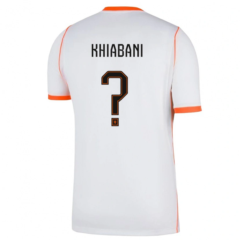Danxen Niño Camiseta Países Bajos Noah Khiabani #0 Blanco Naranja 2ª Equipación 26-28 La Camisa México