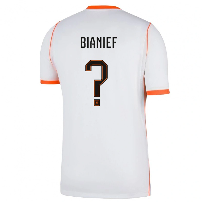 Danxen Niño Camiseta Países Bajos Bianief Peters #0 Blanco Naranja 2ª Equipación 26-28 La Camisa México