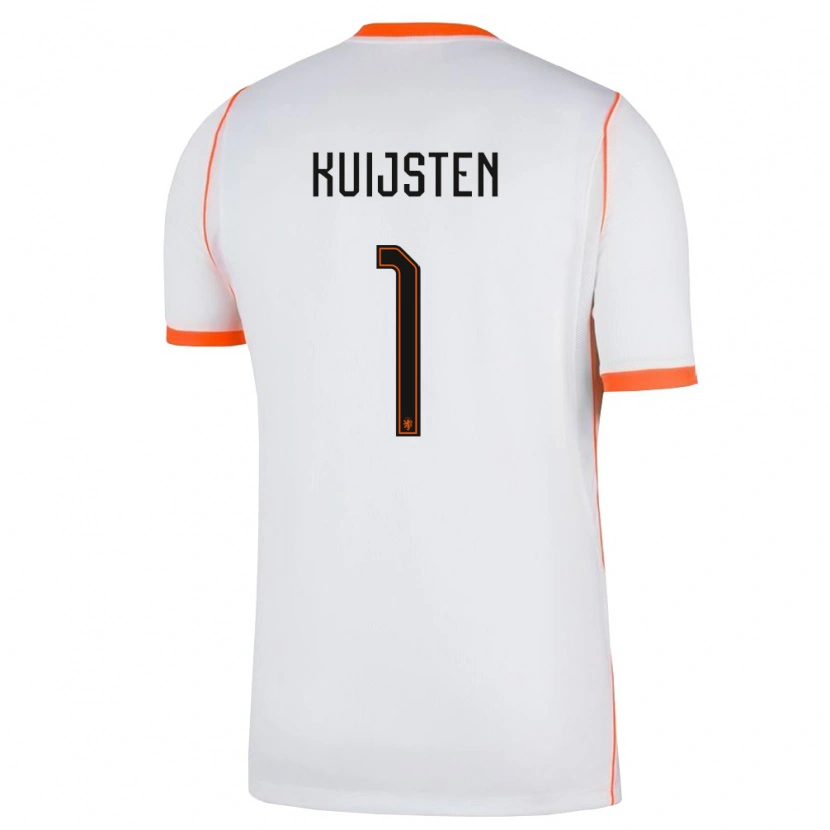 Danxen Niño Camiseta Países Bajos Tristan Kuijsten #1 Blanco Naranja 2ª Equipación 26-28 La Camisa México