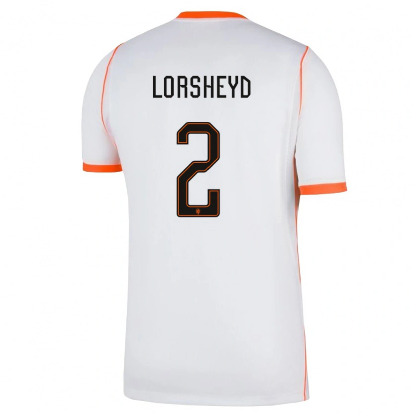 Danxen Niño Camiseta Países Bajos Barbara Lorsheyd #2 Blanco Naranja 2ª Equipación 26-28 La Camisa México