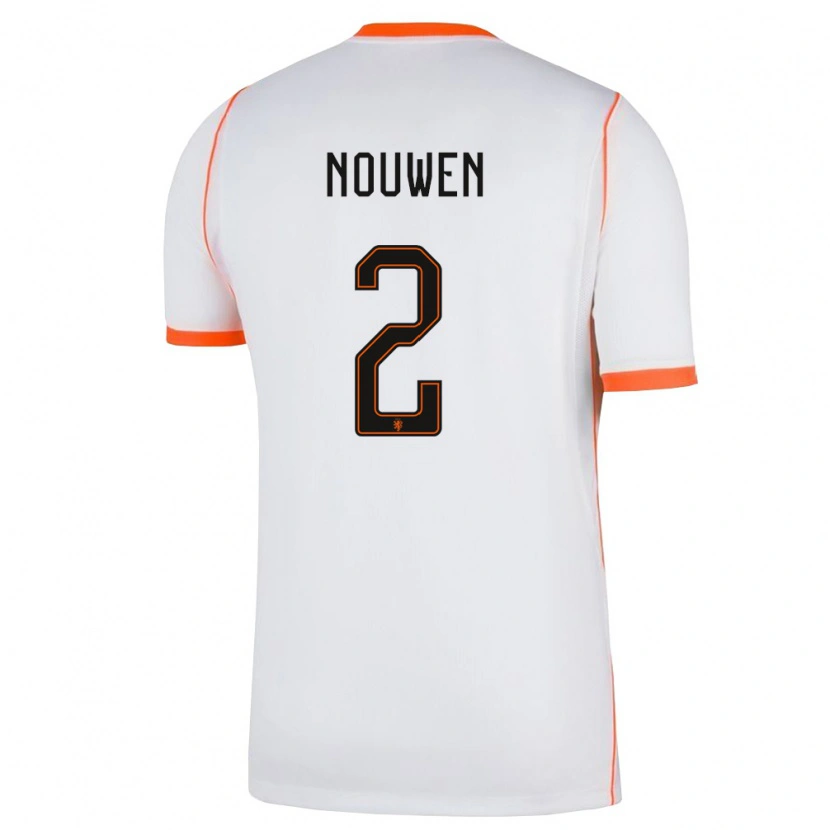 Danxen Niño Camiseta Países Bajos Aniek Nouwen #2 Blanco Naranja 2ª Equipación 26-28 La Camisa México