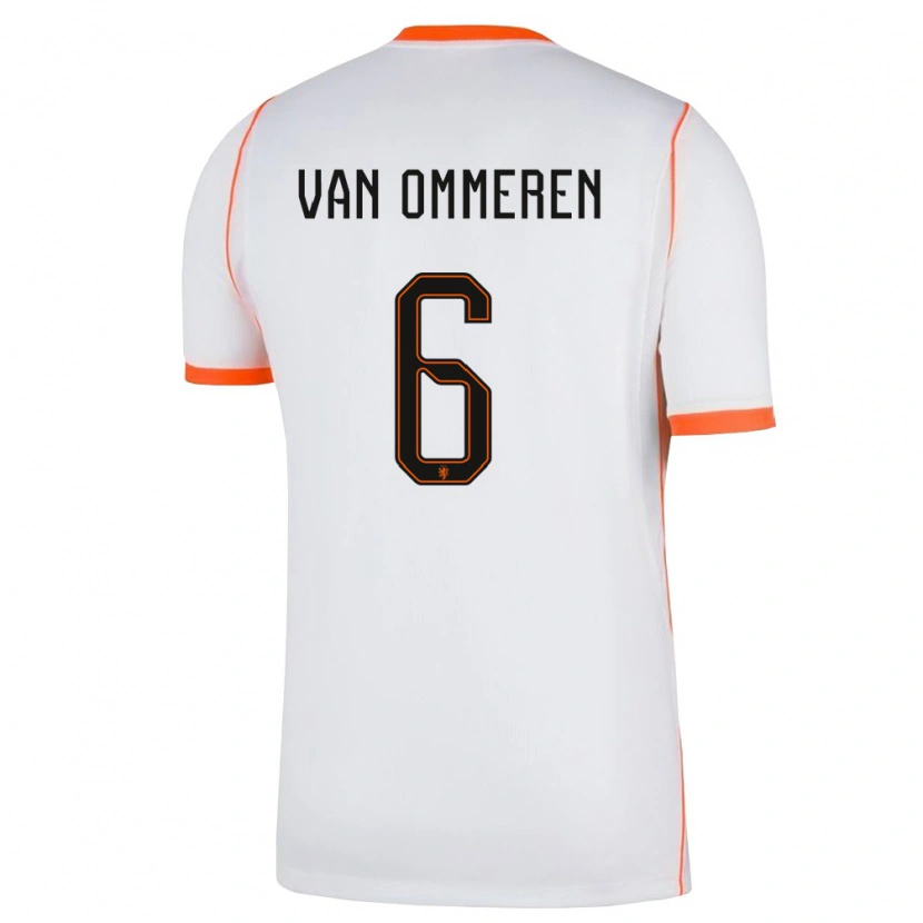 Danxen Niño Camiseta Países Bajos Jaygo Van Ommeren #6 Blanco Naranja 2ª Equipación 26-28 La Camisa México