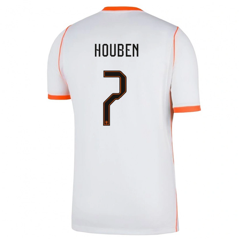 Danxen Niño Camiseta Países Bajos Iggy Houben #7 Blanco Naranja 2ª Equipación 26-28 La Camisa México
