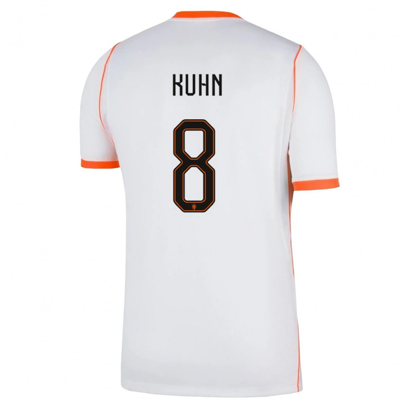 Danxen Niño Camiseta Países Bajos Wessel Kuhn #8 Blanco Naranja 2ª Equipación 26-28 La Camisa México