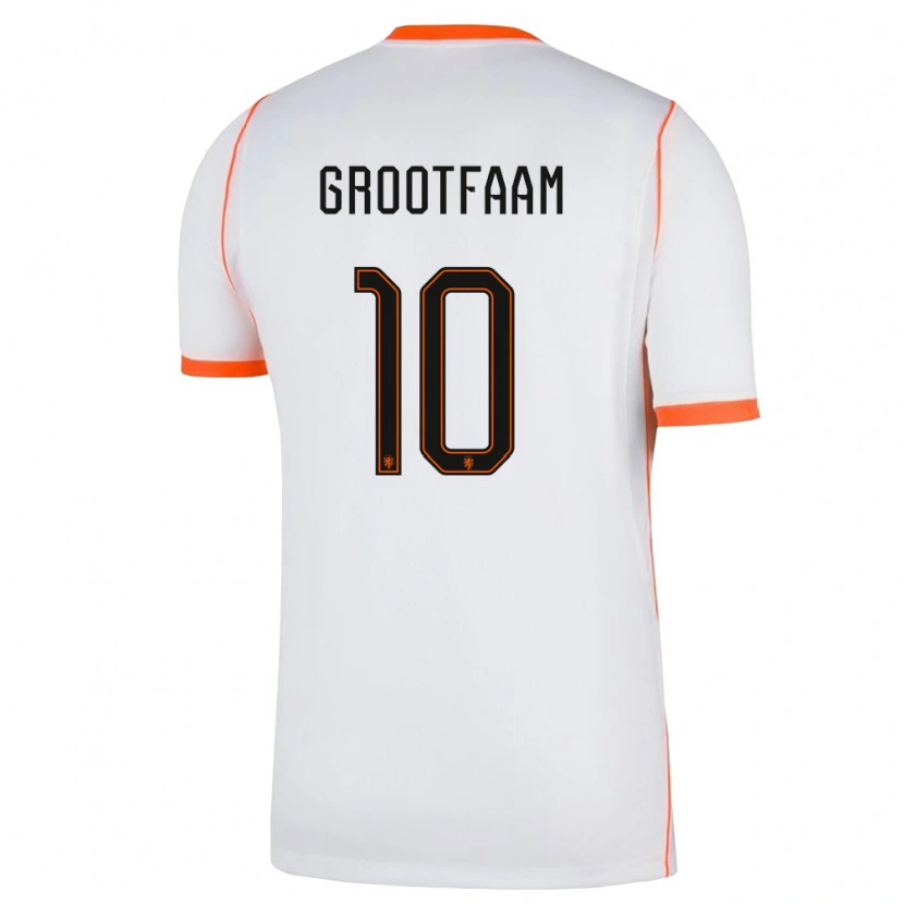 Danxen Niño Camiseta Países Bajos Ilai Grootfaam #10 Blanco Naranja 2ª Equipación 26-28 La Camisa México