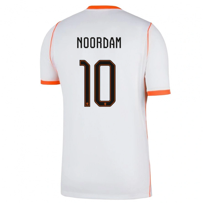 Danxen Niño Camiseta Países Bajos Nadine Noordam #10 Blanco Naranja 2ª Equipación 26-28 La Camisa México