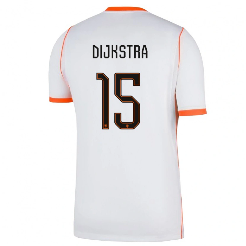 Danxen Niño Camiseta Países Bajos Caitlin Dijkstra #15 Blanco Naranja 2ª Equipación 26-28 La Camisa México