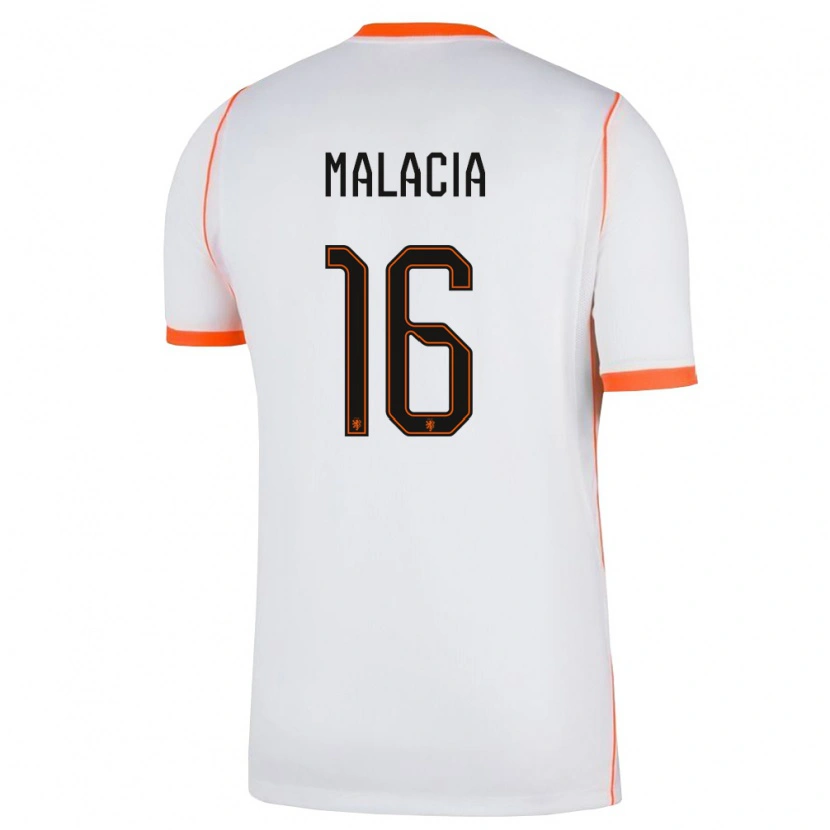 Danxen Niño Camiseta Países Bajos Tyrell Malacia #16 Blanco Naranja 2ª Equipación 26-28 La Camisa México