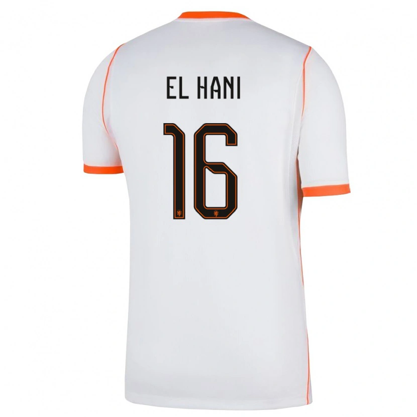 Danxen Niño Camiseta Países Bajos Aymean El Hani #16 Blanco Naranja 2ª Equipación 26-28 La Camisa México