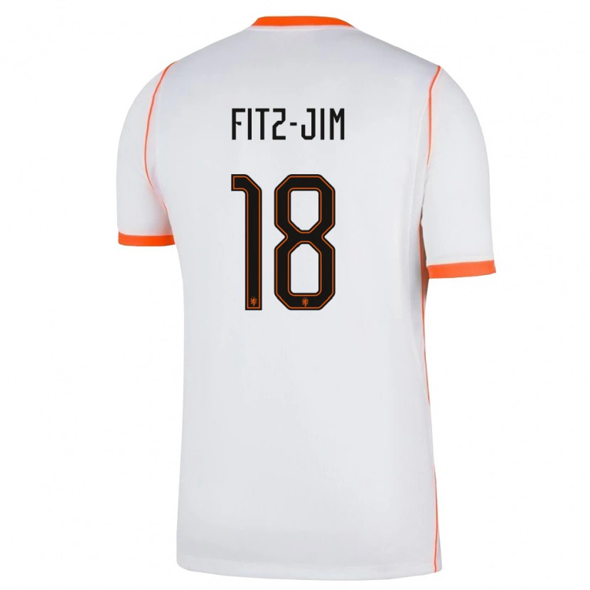 Danxen Niño Camiseta Países Bajos Kian Fitz-Jim #18 Blanco Naranja 2ª Equipación 26-28 La Camisa México