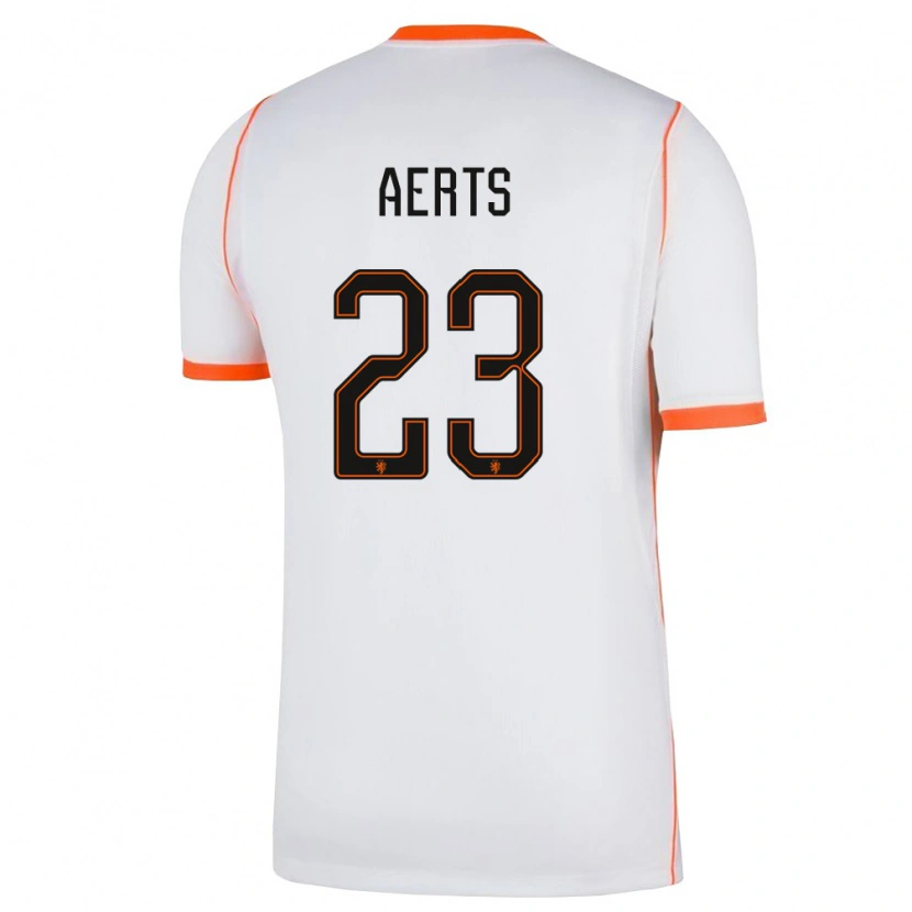 Danxen Niño Camiseta Países Bajos Jim Aerts #23 Blanco Naranja 2ª Equipación 26-28 La Camisa México