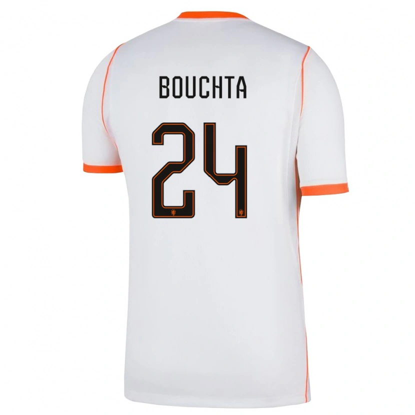 Danxen Niño Camiseta Países Bajos Dani Bouchta #24 Blanco Naranja 2ª Equipación 26-28 La Camisa México
