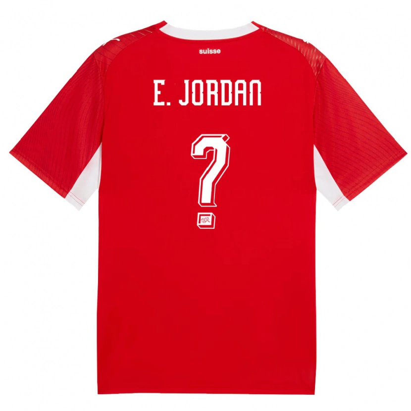 Danxen Hombre Camiseta Suiza Eliah Jordan #0 Rojo Blanco 1ª Equipación 26-28 La Camisa México