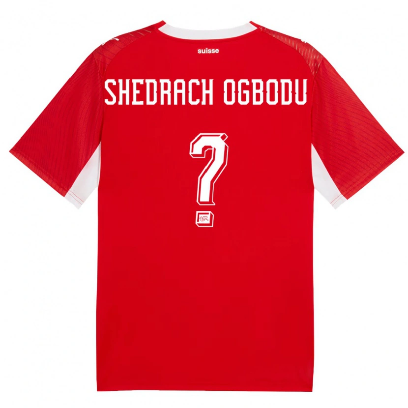 Danxen Hombre Camiseta Suiza Shedrach Ogbodu #0 Rojo Blanco 1ª Equipación 26-28 La Camisa México