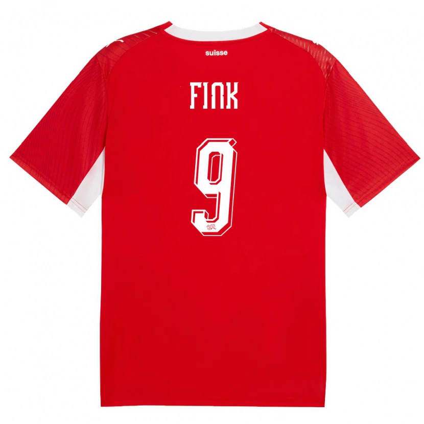 Danxen Hombre Camiseta Suiza Bradley Fink #9 Rojo Blanco 1ª Equipación 26-28 La Camisa México