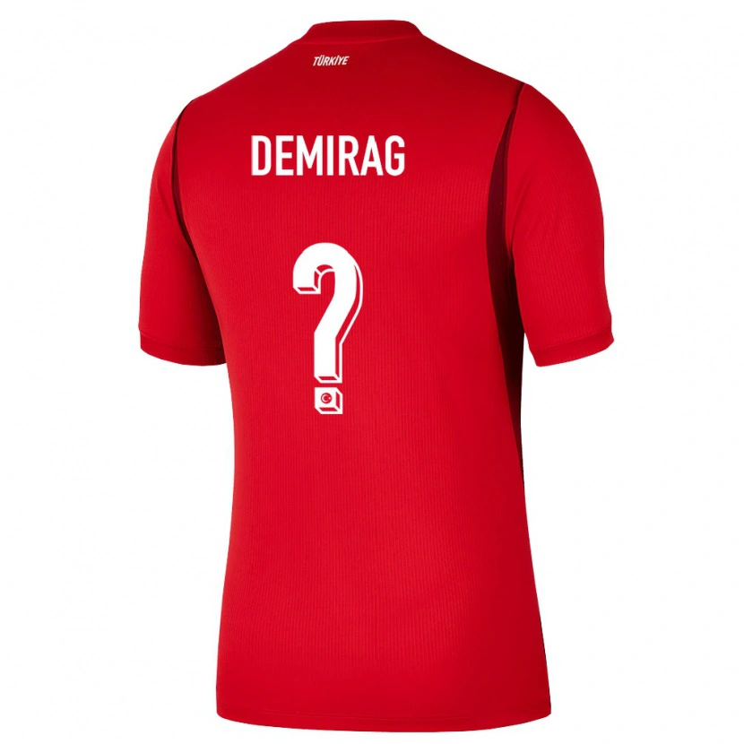 Danxen Hombre Camiseta Turquía Bilal Demirağ #0 Rojo Borgoña 1ª Equipación 26-28 La Camisa México