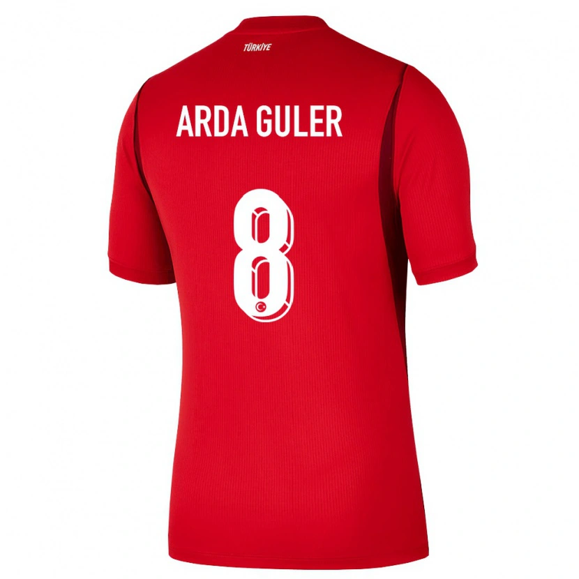 Danxen Hombre Camiseta Turquía Arda Güler #8 Rojo Borgoña 1ª Equipación 26-28 La Camisa México