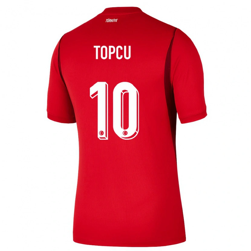 Danxen Hombre Camiseta Turquía Ebru Topçu #10 Rojo Borgoña 1ª Equipación 26-28 La Camisa México