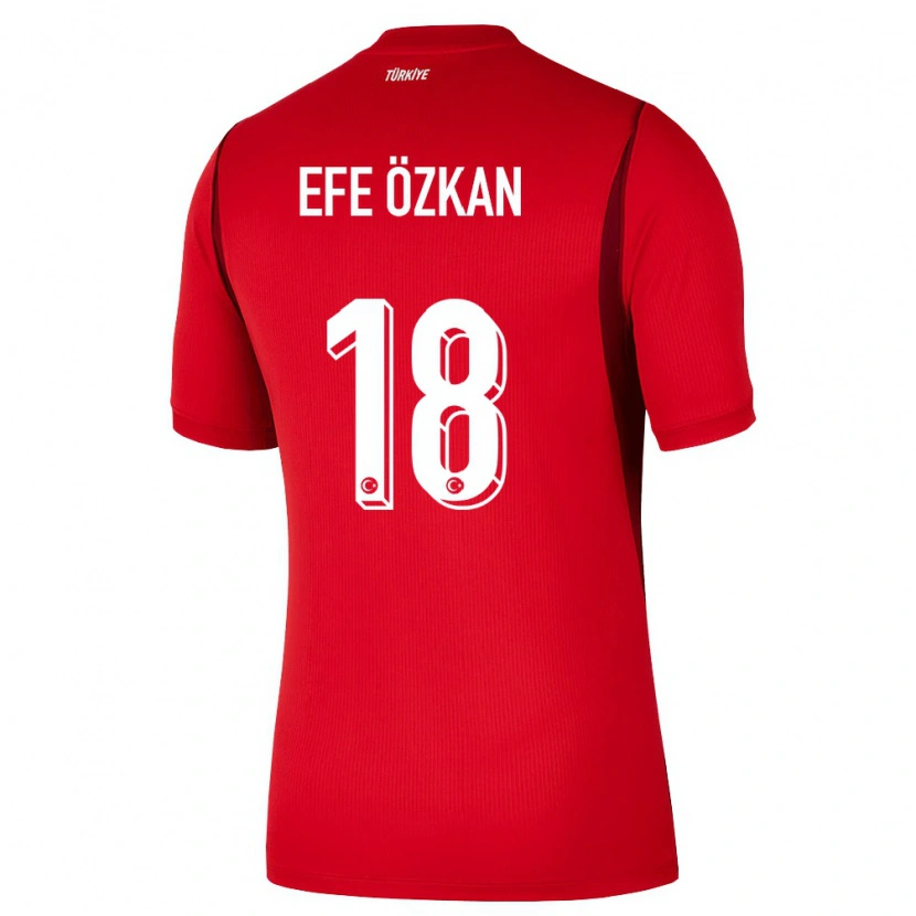 Danxen Hombre Camiseta Turquía Utku Efe Özkan #18 Rojo Borgoña 1ª Equipación 26-28 La Camisa México