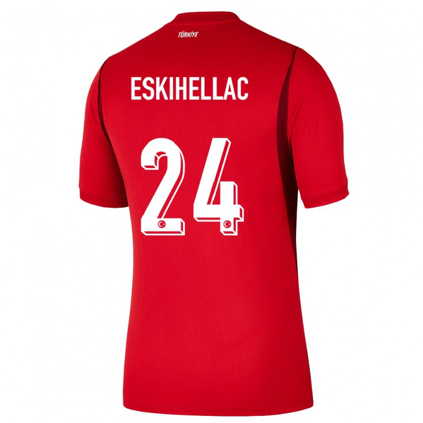 Danxen Hombre Camiseta Turquía Mustafa Eskihellaç #24 Rojo Borgoña 1ª Equipación 26-28 La Camisa México